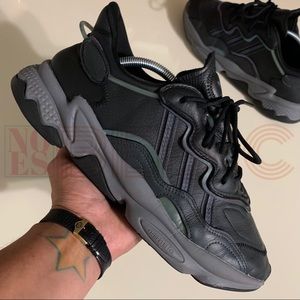 adidas black leather